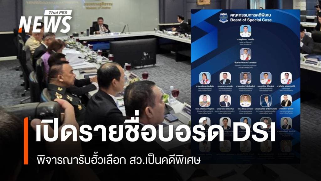 เปิดชื่อบอร์ดดีเอสไอพิจารณาคดีฮั้วเลือก สว.พบมาประชุม 19 ลา 3