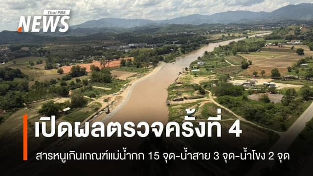 ผลตรวจครั้งที่ 4 สารหนูเกินเกณฑ์ แม่น้ำกก 15 จุด &#8211; น้ำสาย 3 จุด